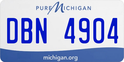 MI license plate DBN4904