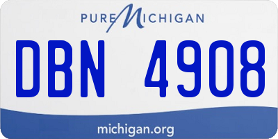 MI license plate DBN4908