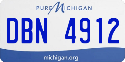 MI license plate DBN4912