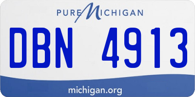 MI license plate DBN4913