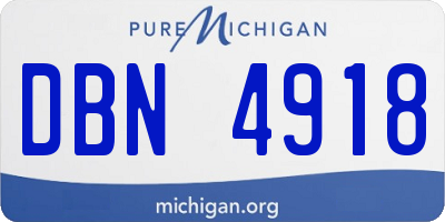 MI license plate DBN4918