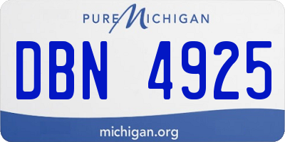 MI license plate DBN4925