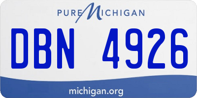 MI license plate DBN4926