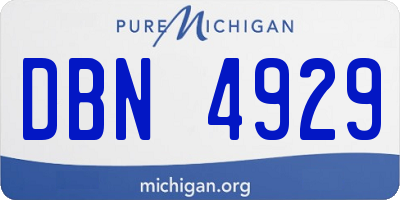 MI license plate DBN4929