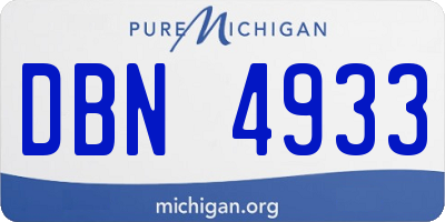 MI license plate DBN4933