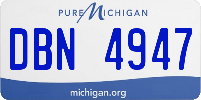 MI license plate DBN4947
