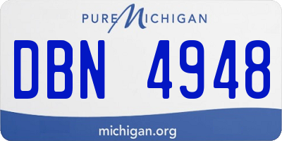 MI license plate DBN4948