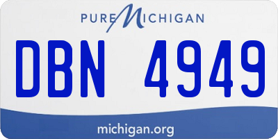 MI license plate DBN4949