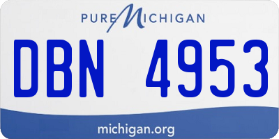 MI license plate DBN4953