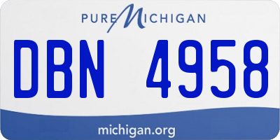MI license plate DBN4958