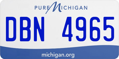 MI license plate DBN4965