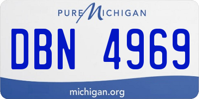 MI license plate DBN4969