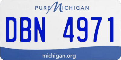 MI license plate DBN4971