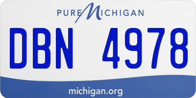 MI license plate DBN4978