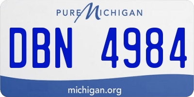 MI license plate DBN4984