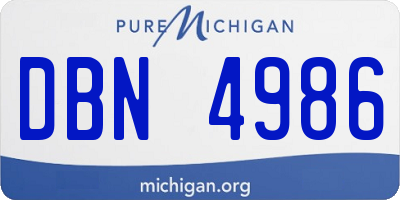 MI license plate DBN4986