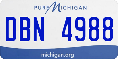 MI license plate DBN4988