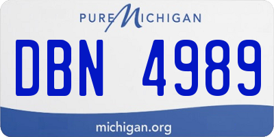 MI license plate DBN4989