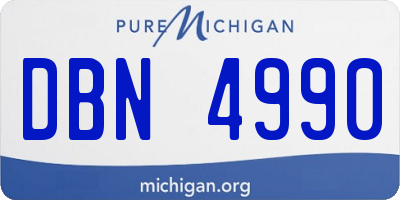 MI license plate DBN4990