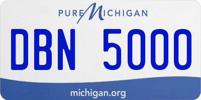 MI license plate DBN5000