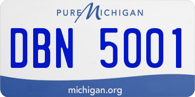 MI license plate DBN5001