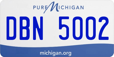 MI license plate DBN5002