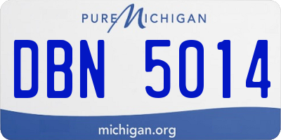 MI license plate DBN5014