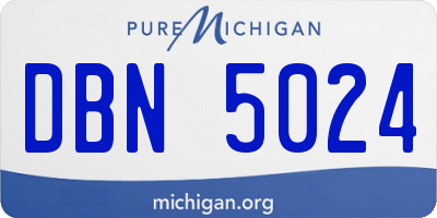 MI license plate DBN5024
