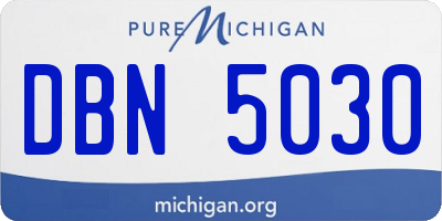 MI license plate DBN5030