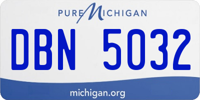 MI license plate DBN5032