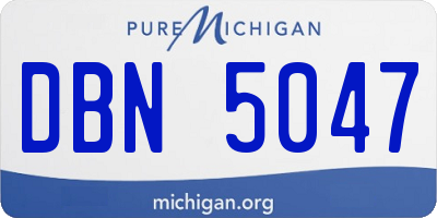 MI license plate DBN5047