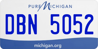 MI license plate DBN5052