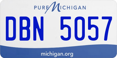MI license plate DBN5057