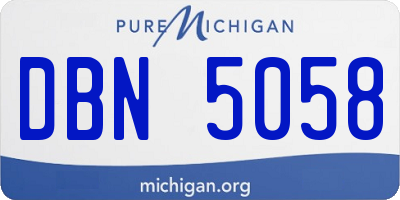 MI license plate DBN5058