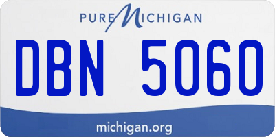 MI license plate DBN5060