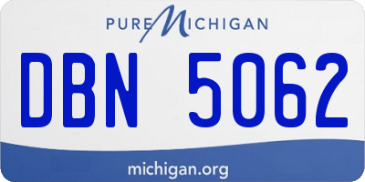 MI license plate DBN5062