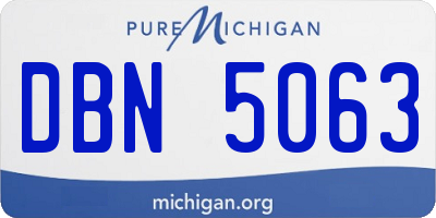 MI license plate DBN5063