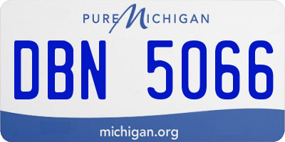 MI license plate DBN5066