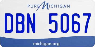 MI license plate DBN5067