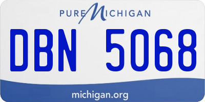MI license plate DBN5068