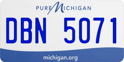MI license plate DBN5071