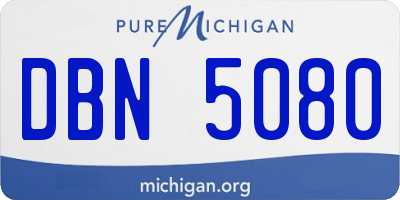 MI license plate DBN5080
