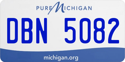MI license plate DBN5082