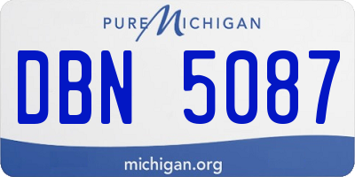 MI license plate DBN5087