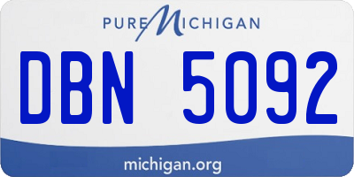 MI license plate DBN5092