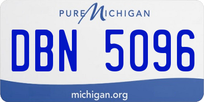 MI license plate DBN5096
