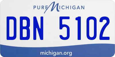 MI license plate DBN5102