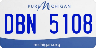 MI license plate DBN5108