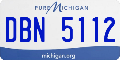 MI license plate DBN5112