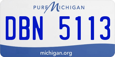 MI license plate DBN5113